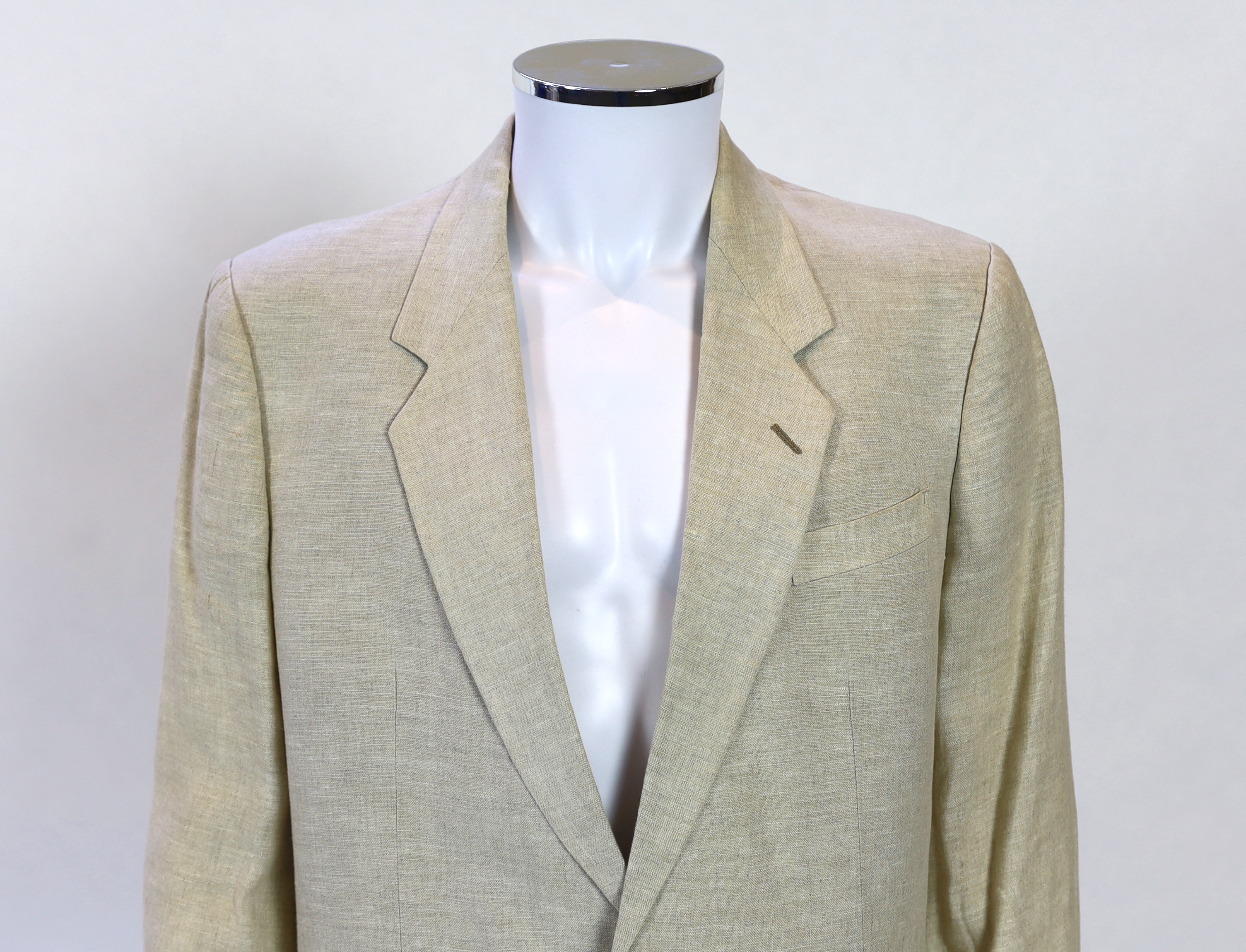 A Paul Smith gentlemen's beige linen single breasted suit, approx size 42